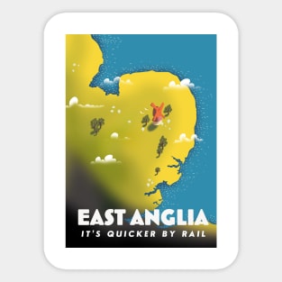 East anglia, It's Quicker by Rail Sticker